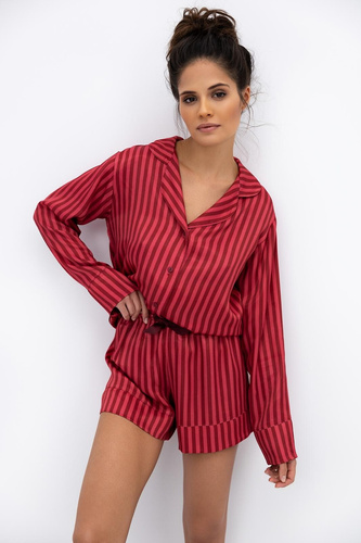 Vivienne Sensis dámské pyžamo - viskóza, zapínání na zip, pruhované