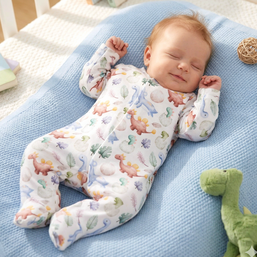 ABN-5567 Dino Explorer Nini dětský župan | organická bavlna, zapínání na patentky