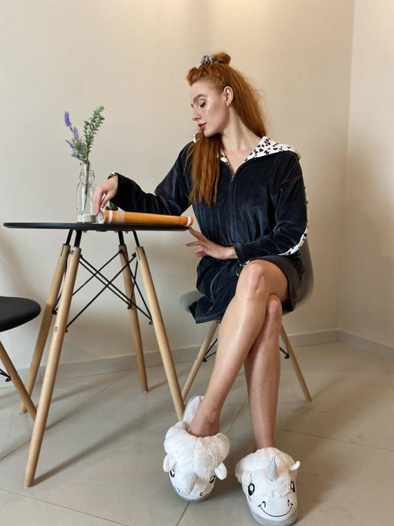 438 Marisol Dámský župan - grafitový