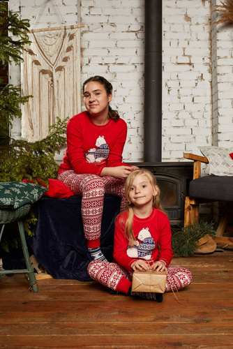 Arktyka Dětské pyžamo Italian Fashion - červená/potisk