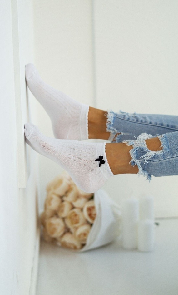 0859 Dámská chodidla s mašlí Milena - styl a pohodlí - bílá 2 (černá mašle)