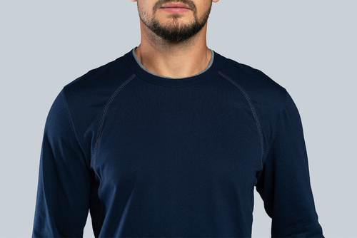 Niko Pánské pyžamo s dlouhým rukávem a dlouhými kalhotami Italian Fashion - tmavě modré