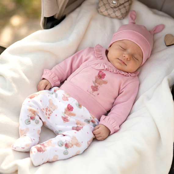 Nini Dětská Čepice Little Mouse 100% Organická Bavlna – Vysoká Kvalita Polsko