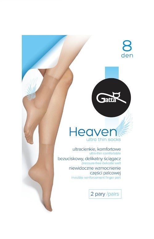 Ponožky Gatta Heaven 8 den nero- netlakované, balené po 2 párech, ultratenké