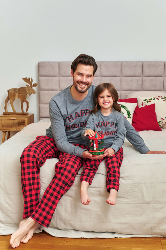 7344 Pánské tmavě šedé pyžamo Doctor Nap - 100% bavlna