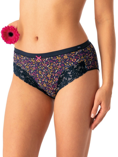 Dámské kalhotky Key LPC 760 růžové tmavě modré - bavlněné, pohodlné, sada 2 kusů