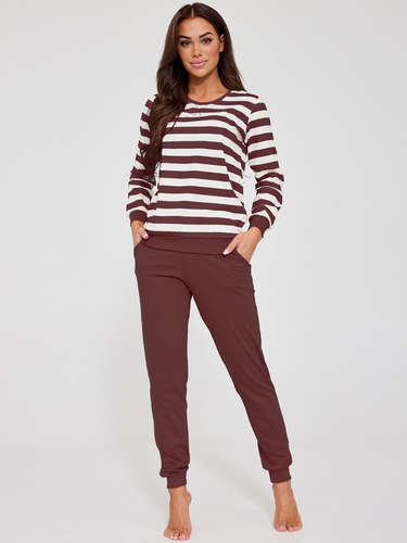 Dámské pyžamo Cornette Molly 635/475 čokoládové – 100% bavlna komfort