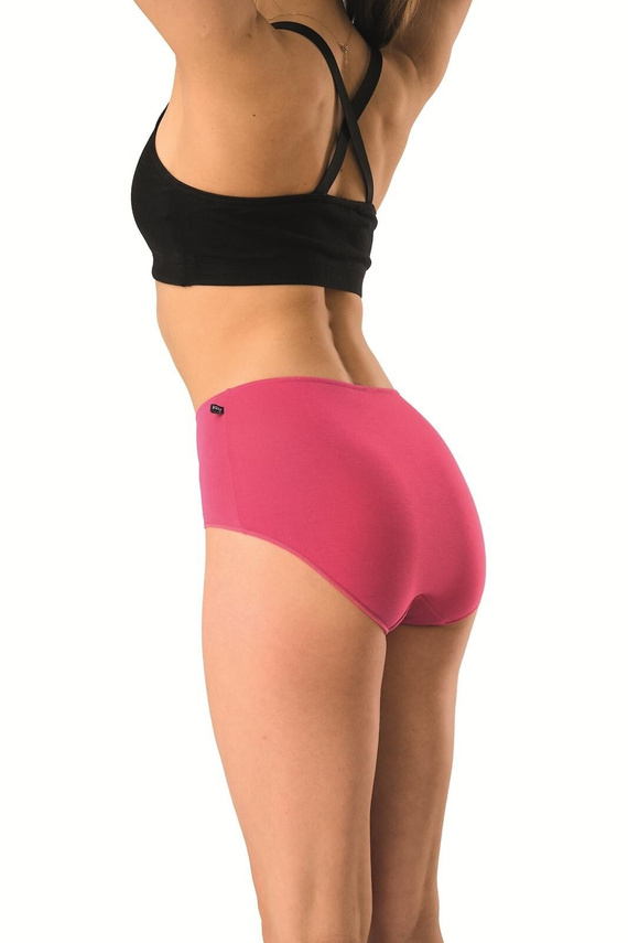 Dámské bambusové kalhotky maxi bikini Key LPF 516 černo-fuchsiové