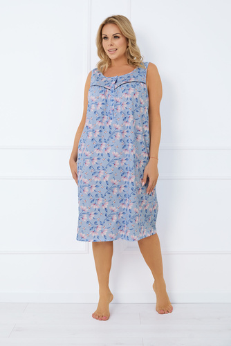 Noční košile Facelia s rozepínáním, široká ramínka Italská móda - potisk