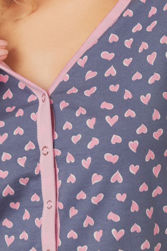 Noční košile a kojící šaty Tiana, krátký rukáv Italská móda - potisk