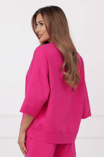 Bluza Kaori Italian Fashion 3/4 rukáv bavlna elastan - fuchsie