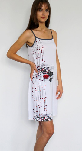 428 Alejandra III Forex noční košile bez ramínek - bílá