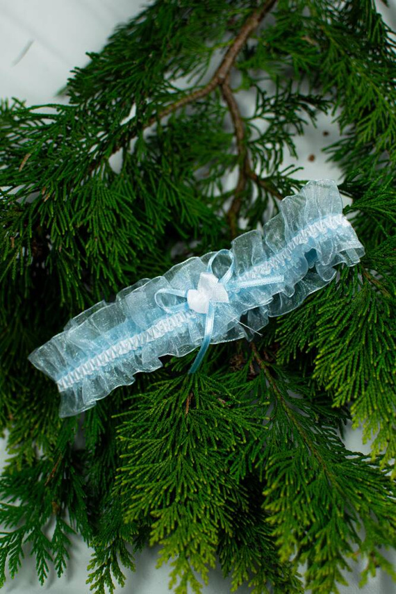 221 Šifonový podvazek De Lafense - světle modrý