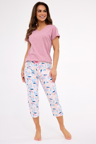 372/450 Louisa Cornette - dámské bavlněné pyžamo, krátký rukáv, 3/4 kalhoty
