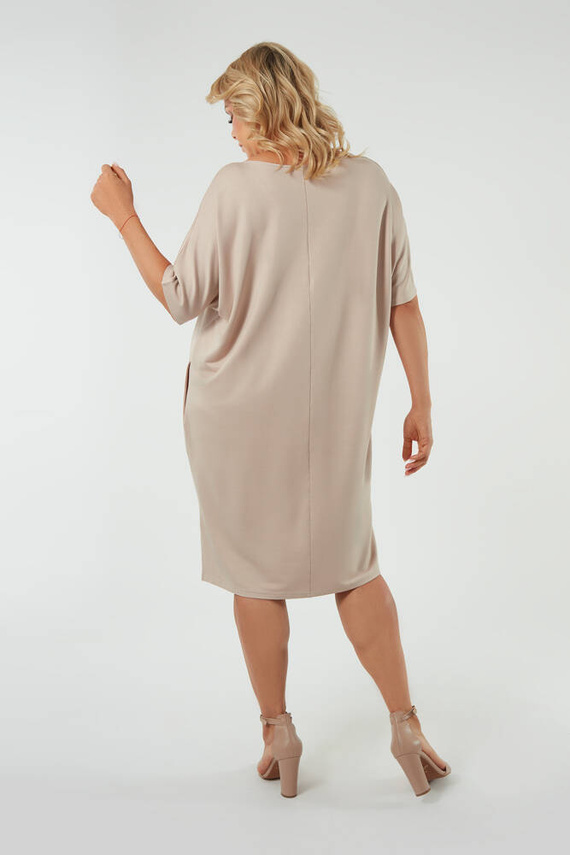 Dámská tunika s krátkým rukávem Soler Italian Fashion - béžová