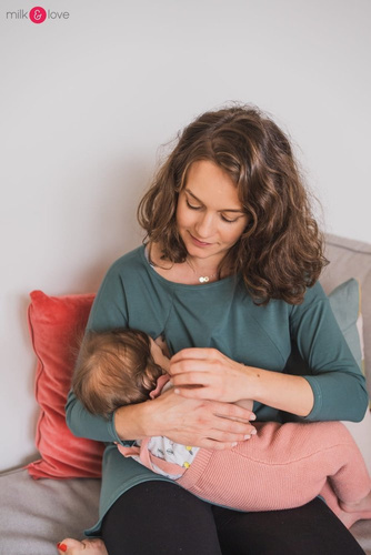 Mommy bluzka ciążowa i do karmienia Milk&Love morska zieleń