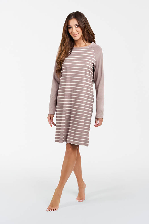 Noční košile Oda Italian Fashion - potisk cappuccino