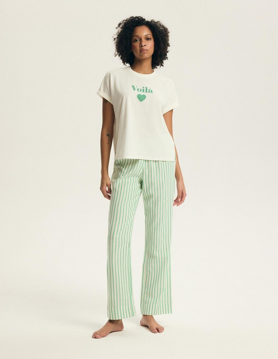 Dámské pyžamo Henderson Darlan 43707 – bavlna, dlouhé kalhoty, potiskD