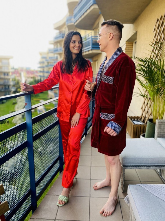 772 Bonjour pánský forexový župan - bordó