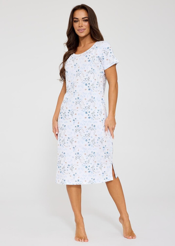 Noční košile Cornette Florence 2 ecru – 100% bavlna, květinový vzor