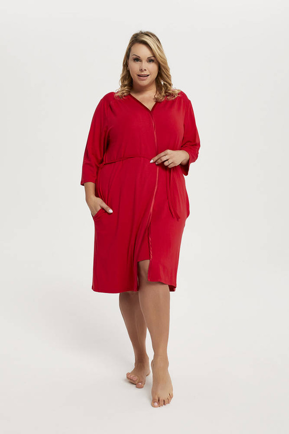 Song Dámský župan s 3/4 rukávy Italian Fashion - červený