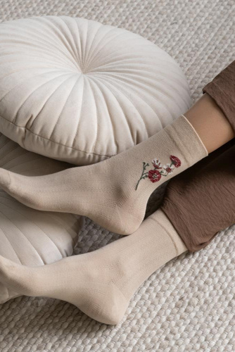 Dámské ponožky Steven Planet Earth art.017 světle béžová 042- bavlna, vzory, pohodlí