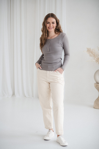 Tummy Milk&Love těhotenská a kojicí halenka viskóza gray