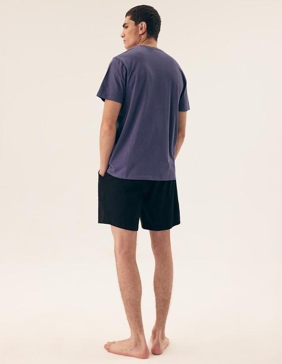 Pánské pyžamo 43032 Mick Henderson modré- bavlna, krátký rukáv, v krabici