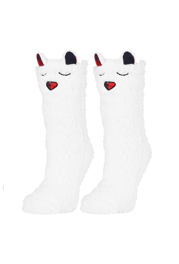 Dámské ponožky Moraj CDC1600-001 bílo-růžové - nadýchané, s úsměvem a protiskluzovou úpravou ABS