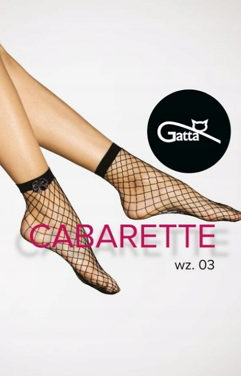568 Cabarette 03 Gatta dámské ponožky černé - cabaret s ozdobou