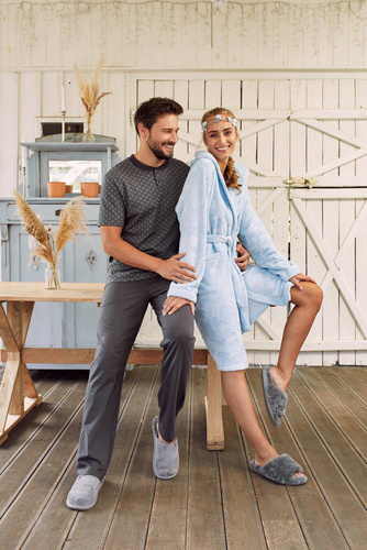 Dámský župan Misti Italian Fashion - modrý