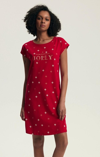 43720 Dotie Christmas Henderson dámská noční košile - bavlna, krátký rukáv