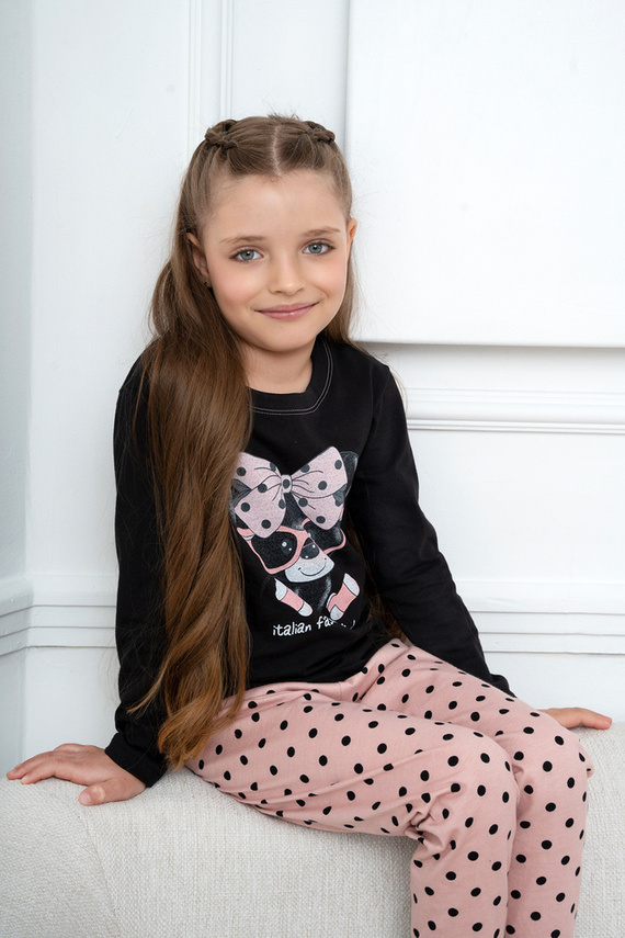 Bonilla Dívčí pyžamo Italian Fashion - černá/potisk