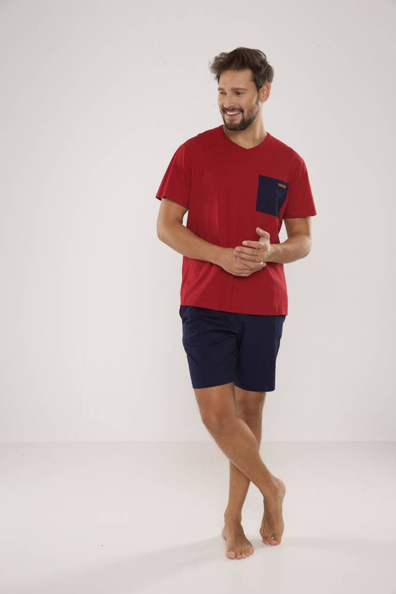 646 Kevin Pánské pyžamo De Lafense - bordó