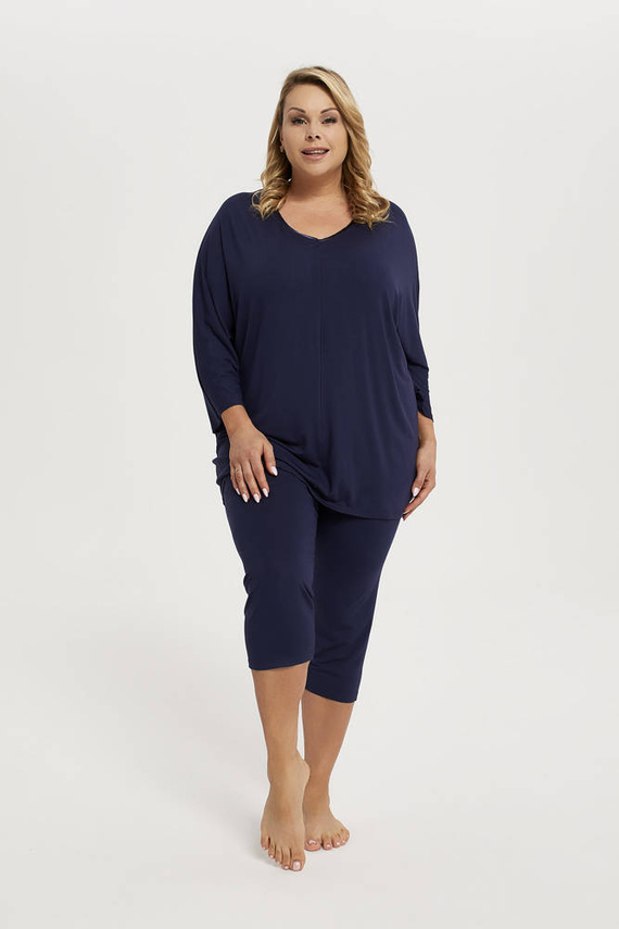 Song Dámské pyžamo 3/4 rukávy, 3/4 kalhoty Italian Fashion - tmavě modré
