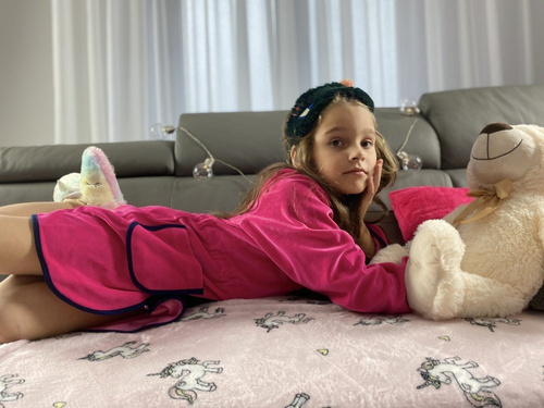 374 / 375 Desiree Dětský župan - malinový