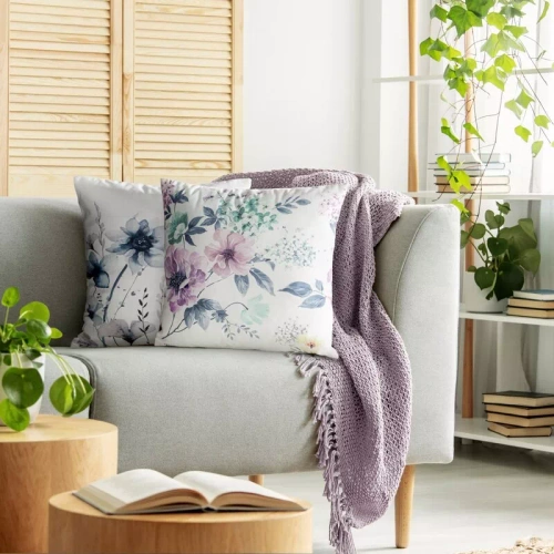 Povlak na polštář 45x45 Mink 32 Eurofirany samet květiny