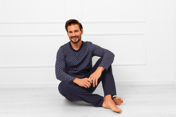 Pánské pyžamo Gerard Italian Fashion - bavlna, dlouhý rukáv a kalhoty