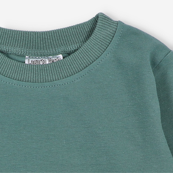 KAR-1020 Chlapecká halenka s dlouhým rukávem Lagarto Verde zelená - bavlna s elastanem, polská výroba