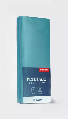 Mikrosaténové prostěradlo s gumou Poly Detexpol hladké a pohodlné turquoise