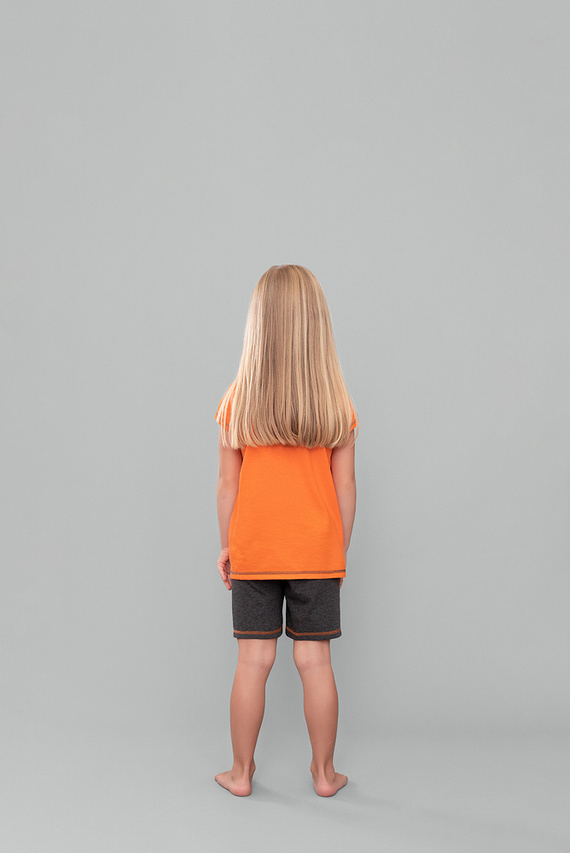 Blond dívčí pyžamo Italian Fashion - oranžová/tmavý melír