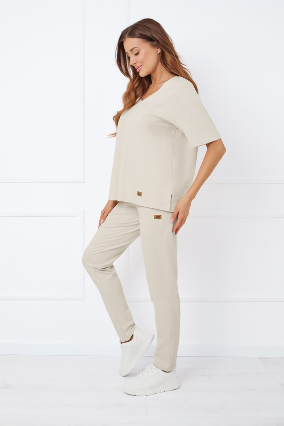 Caro Halenka s krátkým rukávem Italian Fashion - béžová