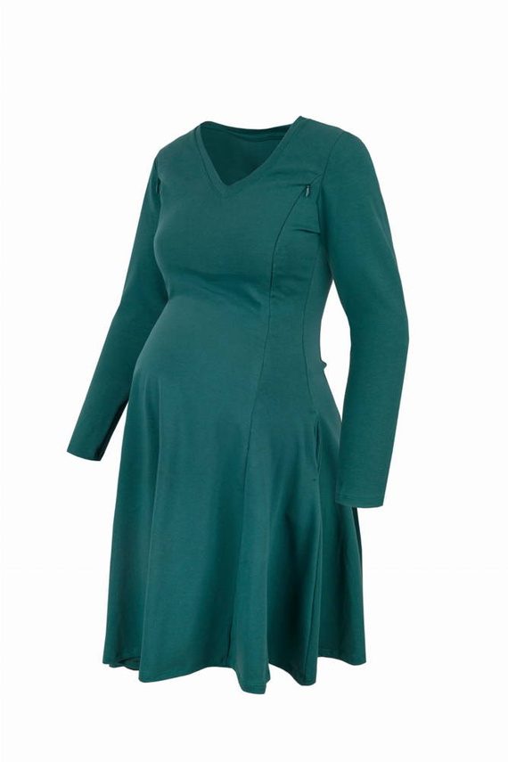 Mama sukienka ciążowa i do karmienia Milk&Love butelkowa zieleń