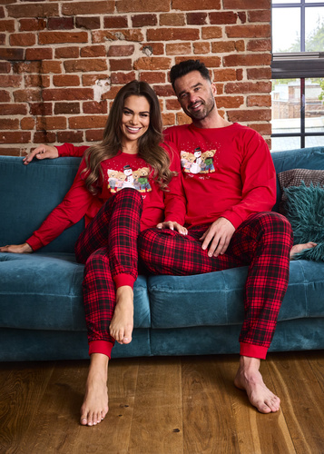 671/421 Winter Cornette dámské pyžamo - vánoční, červené, bavlna, dlouhý rukáv