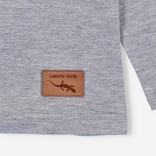 KAR-1018 Chlapecká halenka s dlouhým rukávem Lagarto Verde šedá - bavlna s elastanem, polská výroba