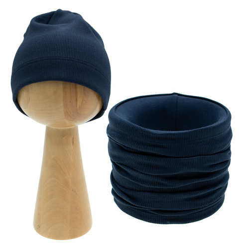 219268 Willy Nicol set klobouk + čepice bavlna - tmavě modrá, pruhovaná