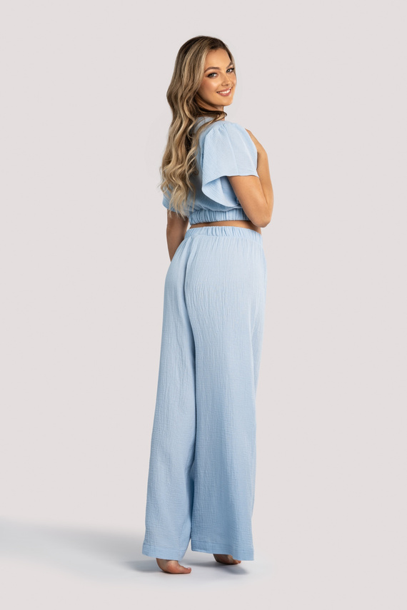 Tola dámský mušelínový set Unikat modrý - letní domácí prádlo