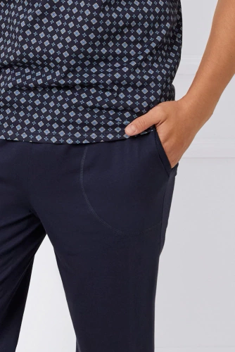 Gerard Pánské pyžamo s krátkým rukávem, 3/4 kalhoty Italská móda - potisk/zelená