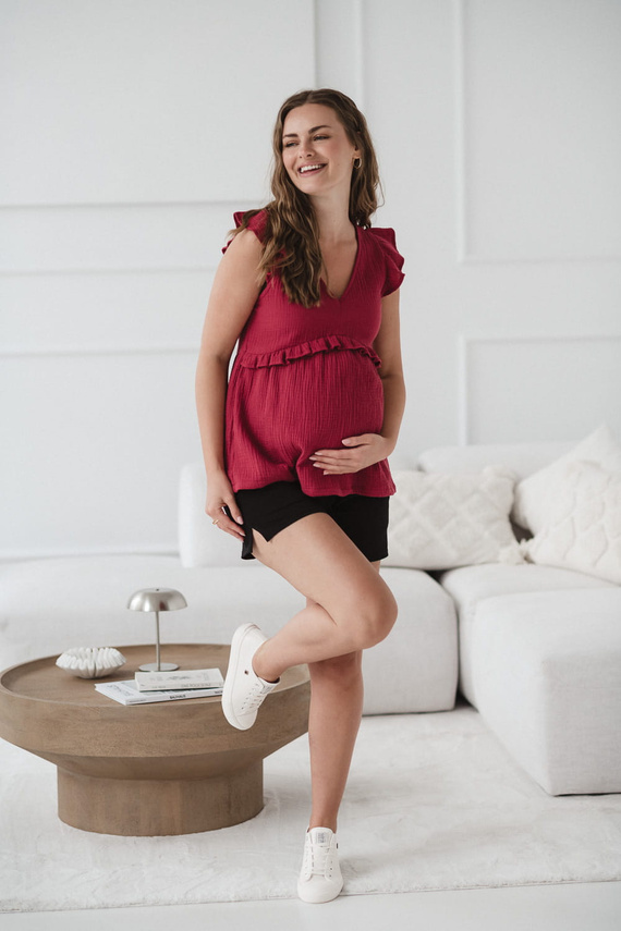 Milky Butterfly Těhotenská a kojící halenka - pohodlí a styl Milk&Love malinová