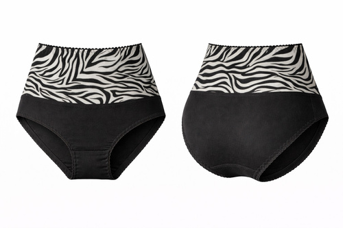 Mitex IGA WILD stahovací kalhotky s vysokým pasem pro vyhlazení břicha wild black 